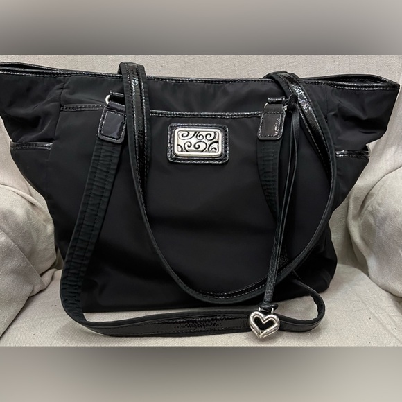 Brighton Handbags - Brighton - Nylon & Patten Leather - gorgeous inside and out! Large, and chic!